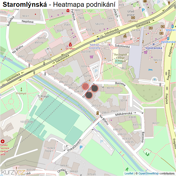 Mapa Staromlýnská - Firmy v ulici.