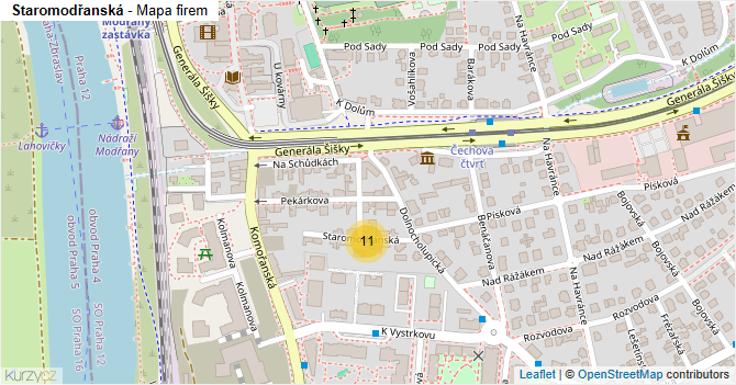 Staromodřanská - mapa firem