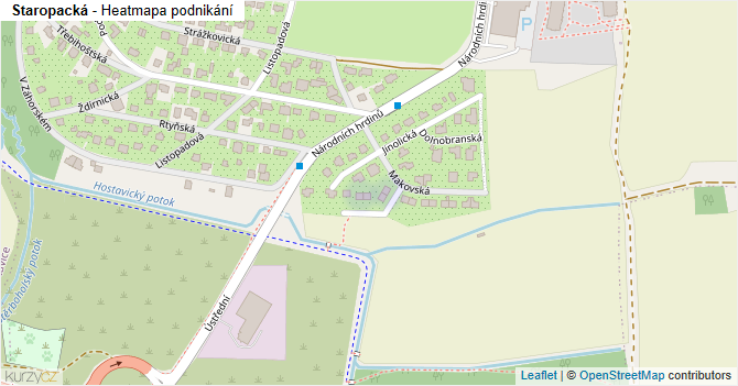 Staropacká - mapa podnikání