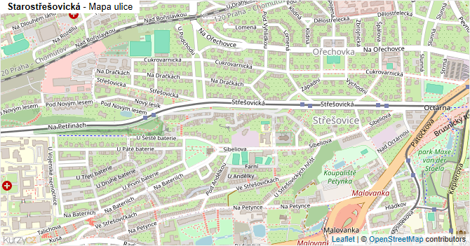 Starostřešovická - mapa ulice