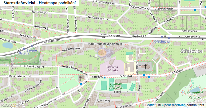 Starostřešovická - mapa podnikání