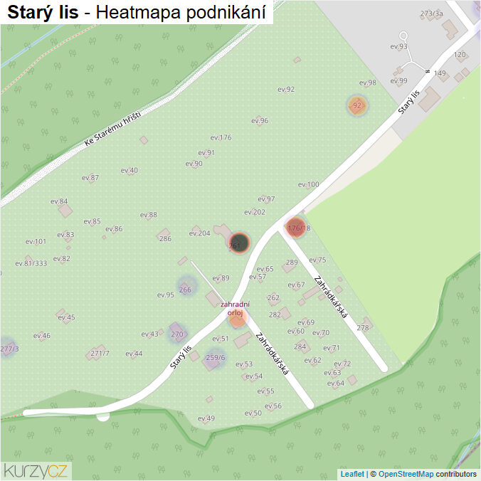 Mapa Starý lis - Firmy v ulici.