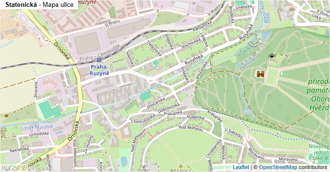 Statenická - mapa ulice