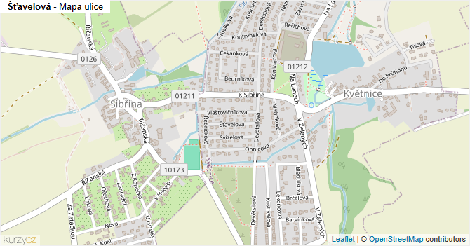 Šťavelová - mapa ulice