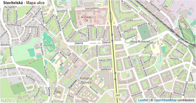 Stavitelská - mapa ulice