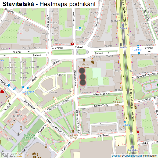 Mapa Stavitelská - Firmy v ulici.