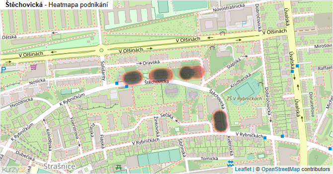 Štěchovická - mapa podnikání