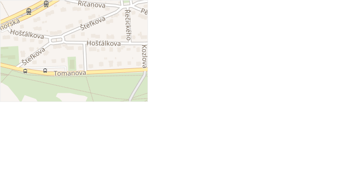 Štefkova v obci Praha - mapa ulice