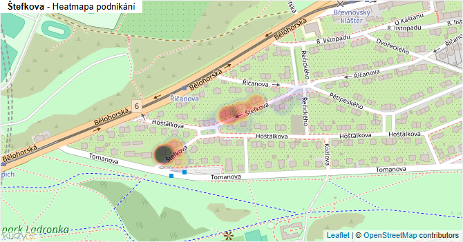 Štefkova - mapa podnikání