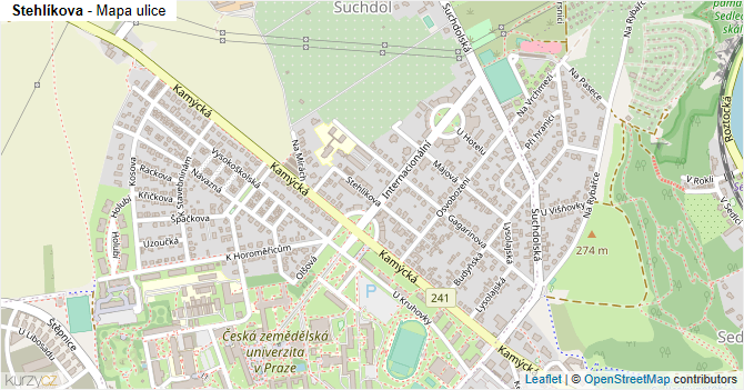 Stehlíkova - mapa ulice