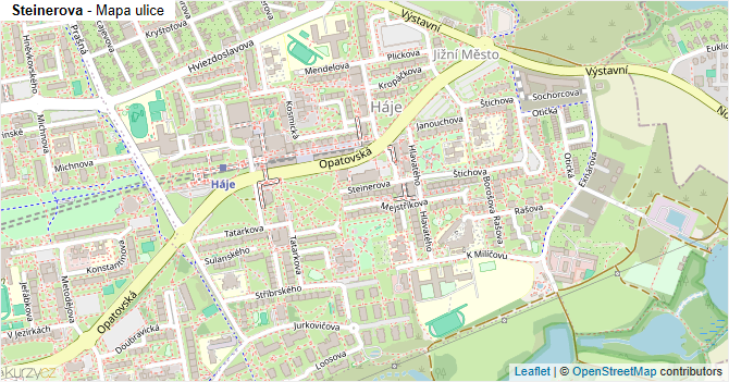 Steinerova - mapa ulice