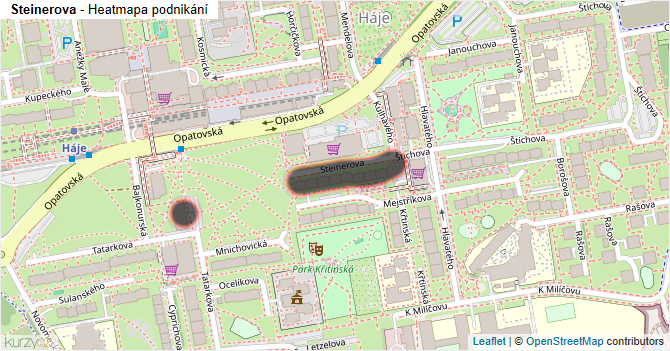 Steinerova - mapa podnikání
