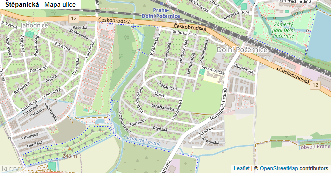 Štěpanická - mapa ulice