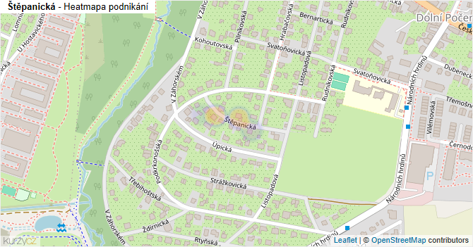 Štěpanická - mapa podnikání
