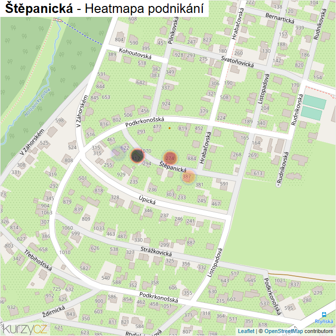 Mapa Štěpanická - Firmy v ulici.