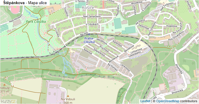 Štěpánkova - mapa ulice