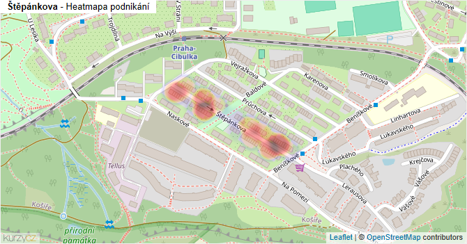 Štěpánkova - mapa podnikání