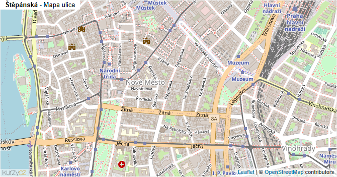 Štěpánská - mapa ulice