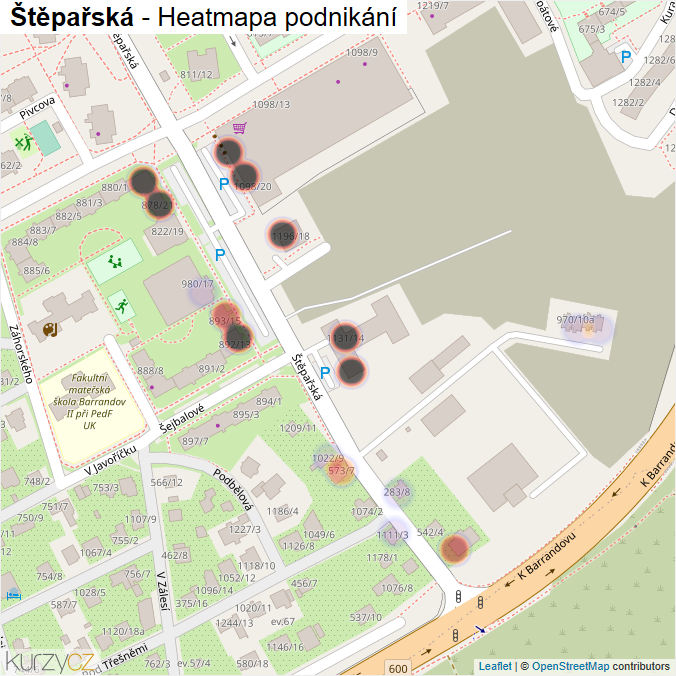 Mapa Štěpařská - Firmy v ulici.