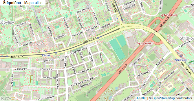 Štěpničná - mapa ulice