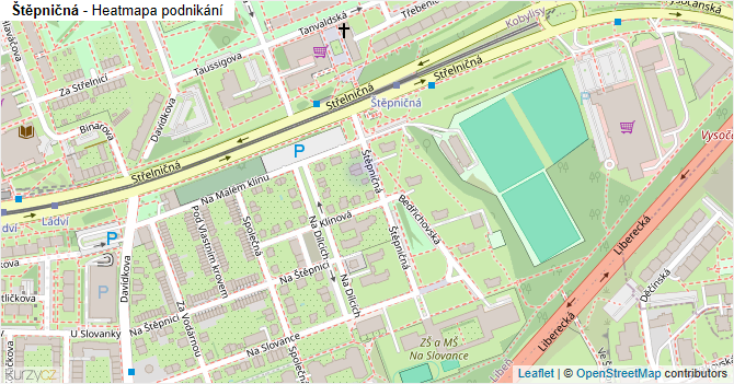 Štěpničná - mapa podnikání