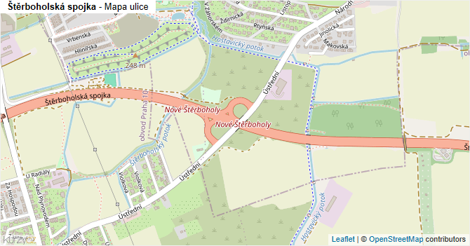 Štěrboholská spojka - mapa ulice