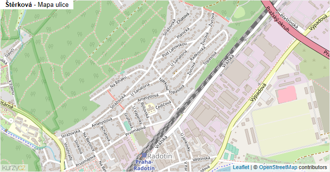 Štěrková - mapa ulice