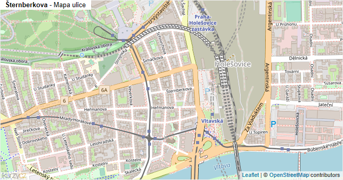 Šternberkova - mapa ulice