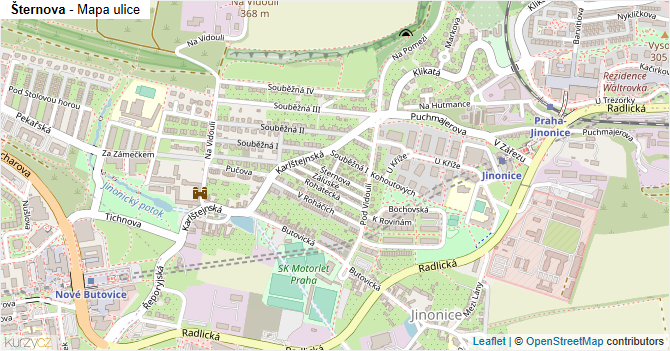 Šternova - mapa ulice