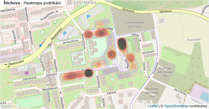 Štichova - mapa podnikání