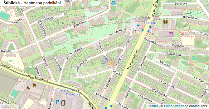 Štíhlická - mapa podnikání
