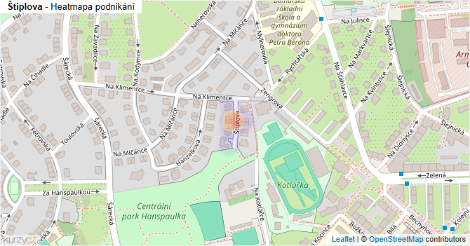 Štiplova - mapa podnikání