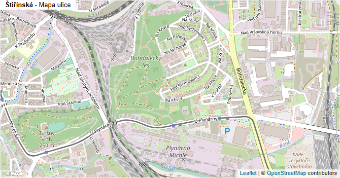 Štiřínská - mapa ulice