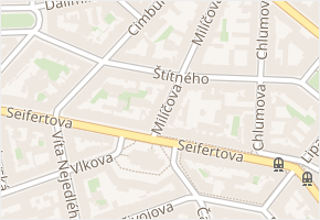 Štítného v obci Praha - mapa ulice