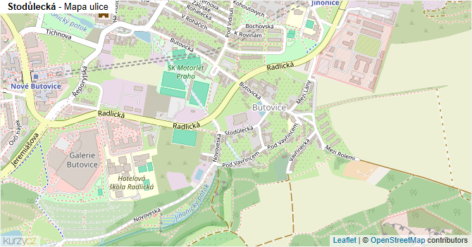Stodůlecká - mapa ulice