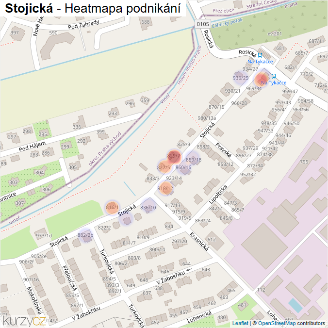 Mapa Stojická - Firmy v ulici.