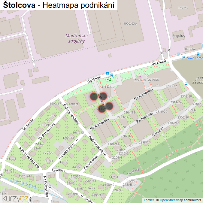 Mapa Štolcova - Firmy v ulici.