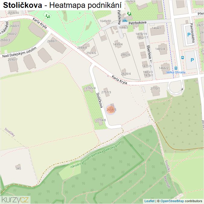 Mapa Stoličkova - Firmy v ulici.