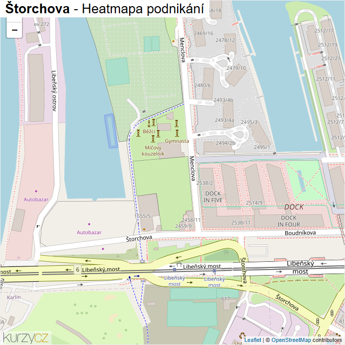 Mapa Štorchova - Firmy v ulici.
