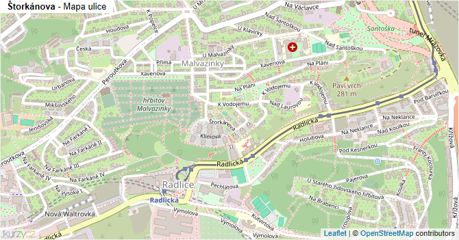Štorkánova - mapa ulice