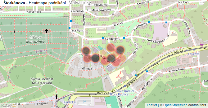 Štorkánova - mapa podnikání
