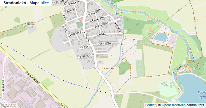 Stradonická - mapa ulice