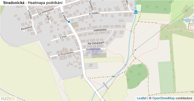Stradonická - mapa podnikání