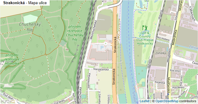 Strakonická - mapa ulice