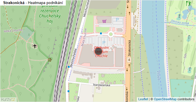 Strakonická - mapa podnikání