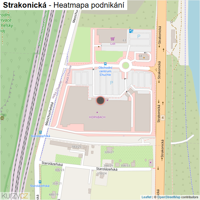 Mapa Strakonická - Firmy v ulici.