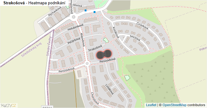 Strakošová - mapa podnikání
