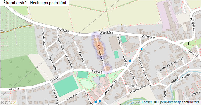 Štramberská - mapa podnikání