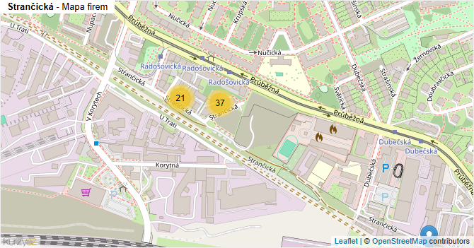 Strančická - mapa firem