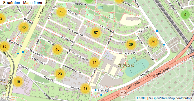 Strašnice - mapa firem